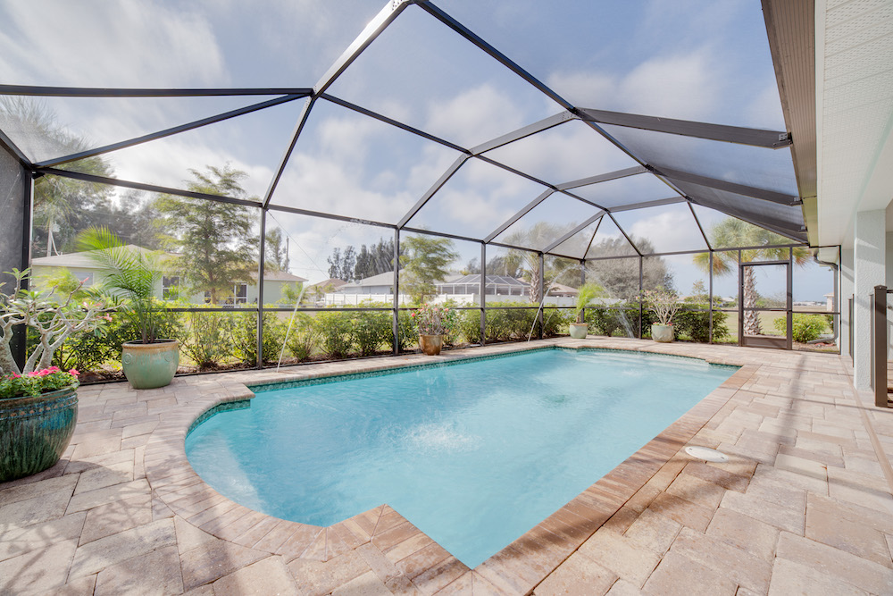 Cape Coral Home Builder Furnished Model Home Pool