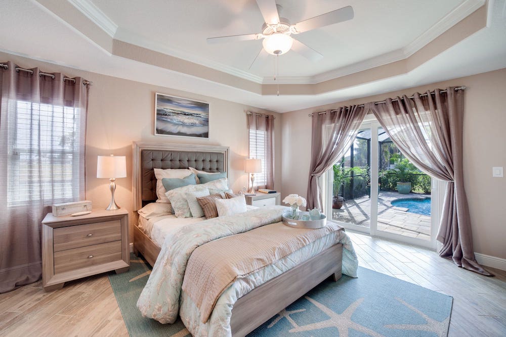 Cape Coral Home Builder Furnished Master Bedroom